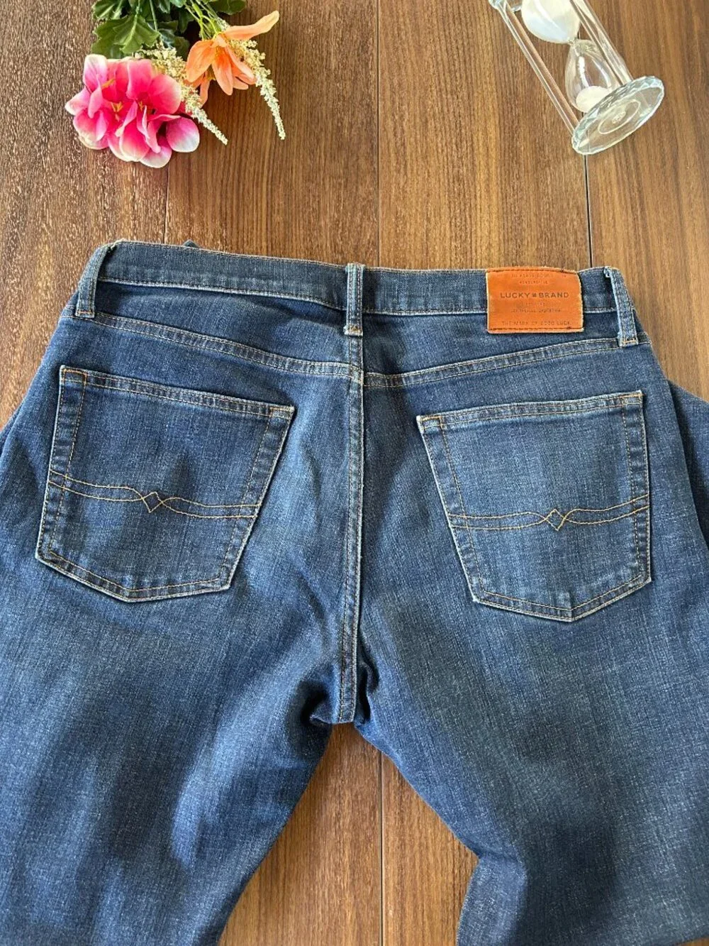 Men's Lucky Brand 221 Straight Pace Denim Blue Jeans 34x32
